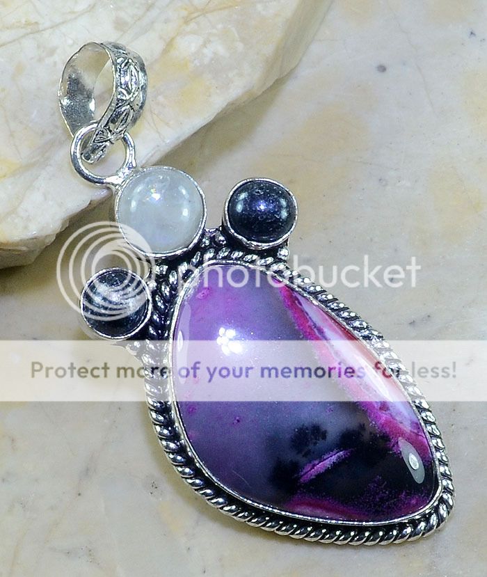 free shipping dendritic opal moonstone river pearl pendant 3"; d
